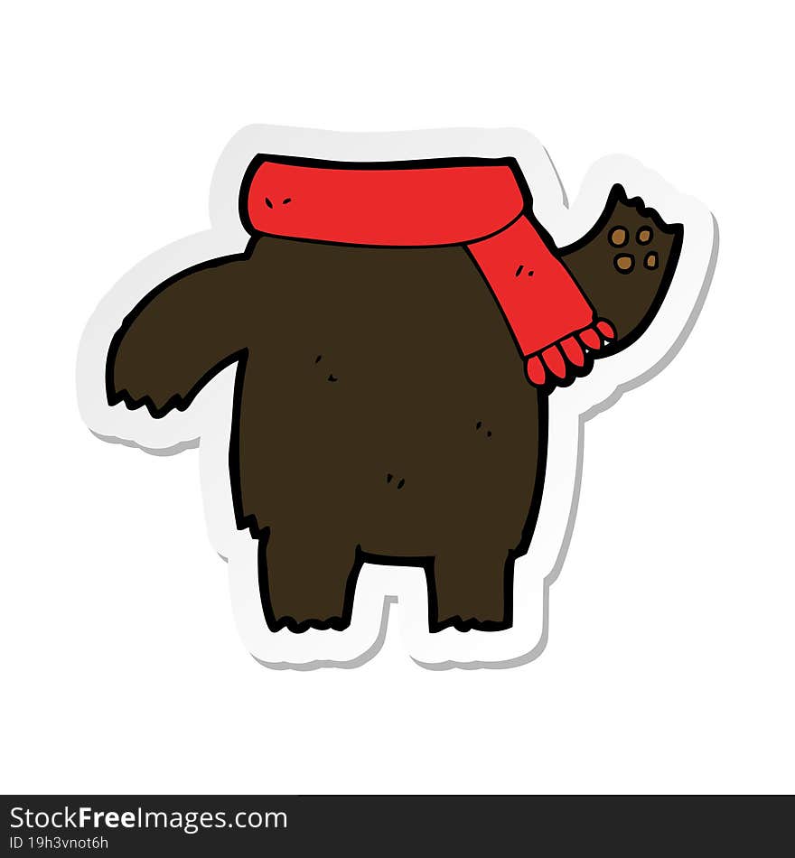 Sticker Of A Cartoon Teddy Bear Body