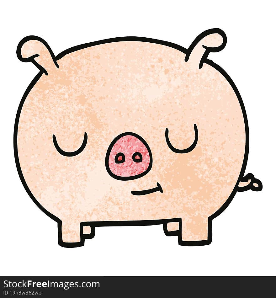 cartoon doodle happy pig