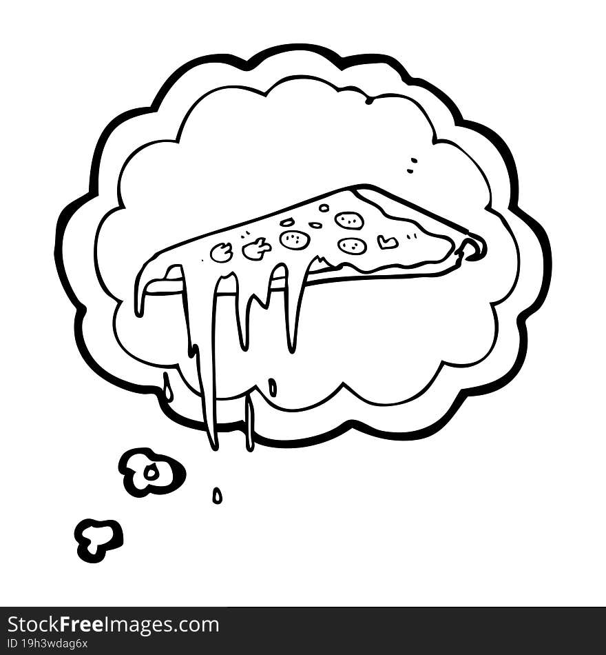 thought bubble cartoon pizza