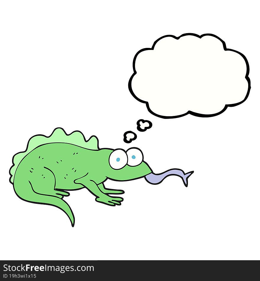 thought bubble cartoon lizard