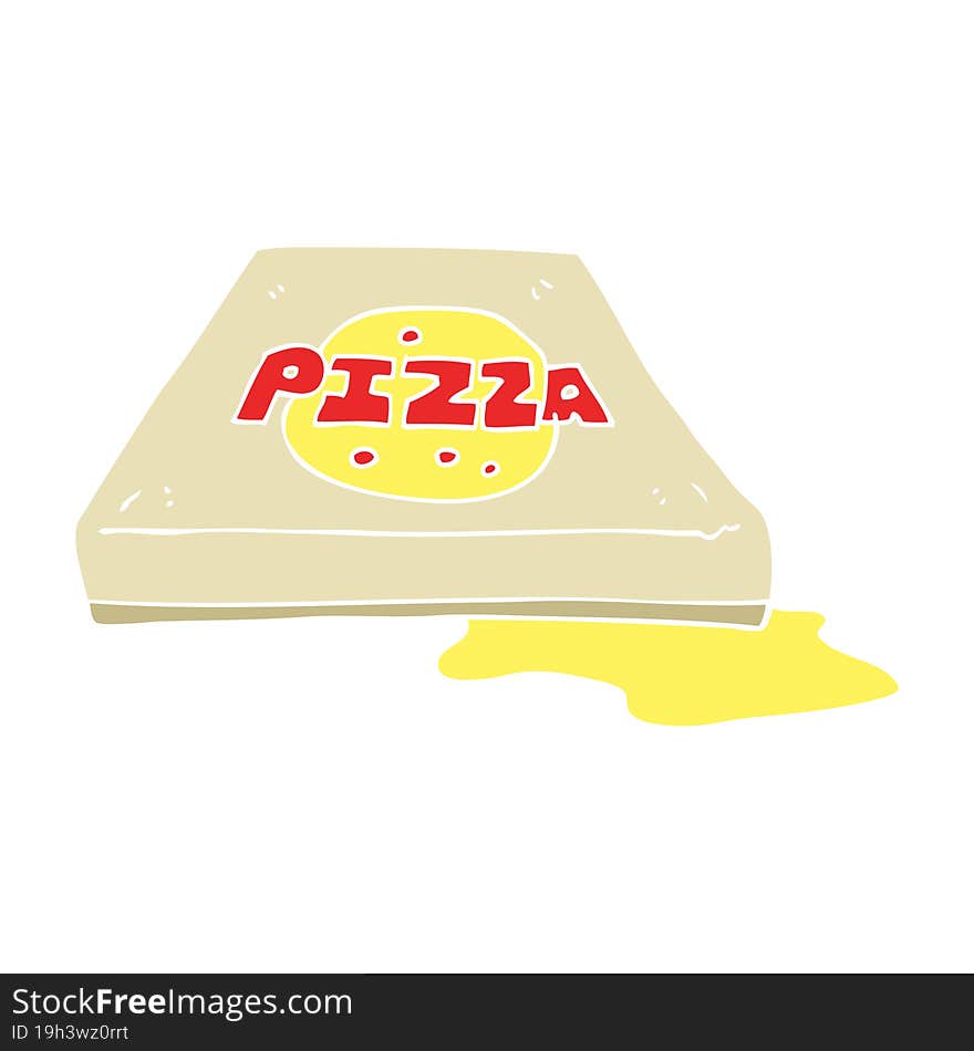 flat color illustration of a cartoon pizza