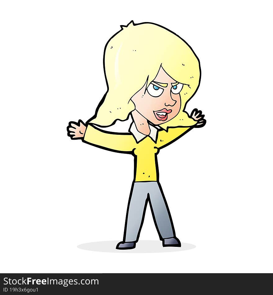 cartoon woman gesturing