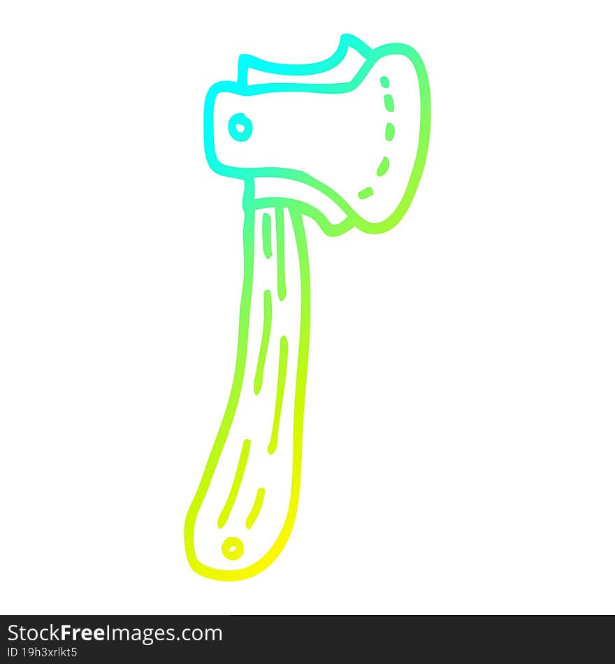 cold gradient line drawing cartoon long axe