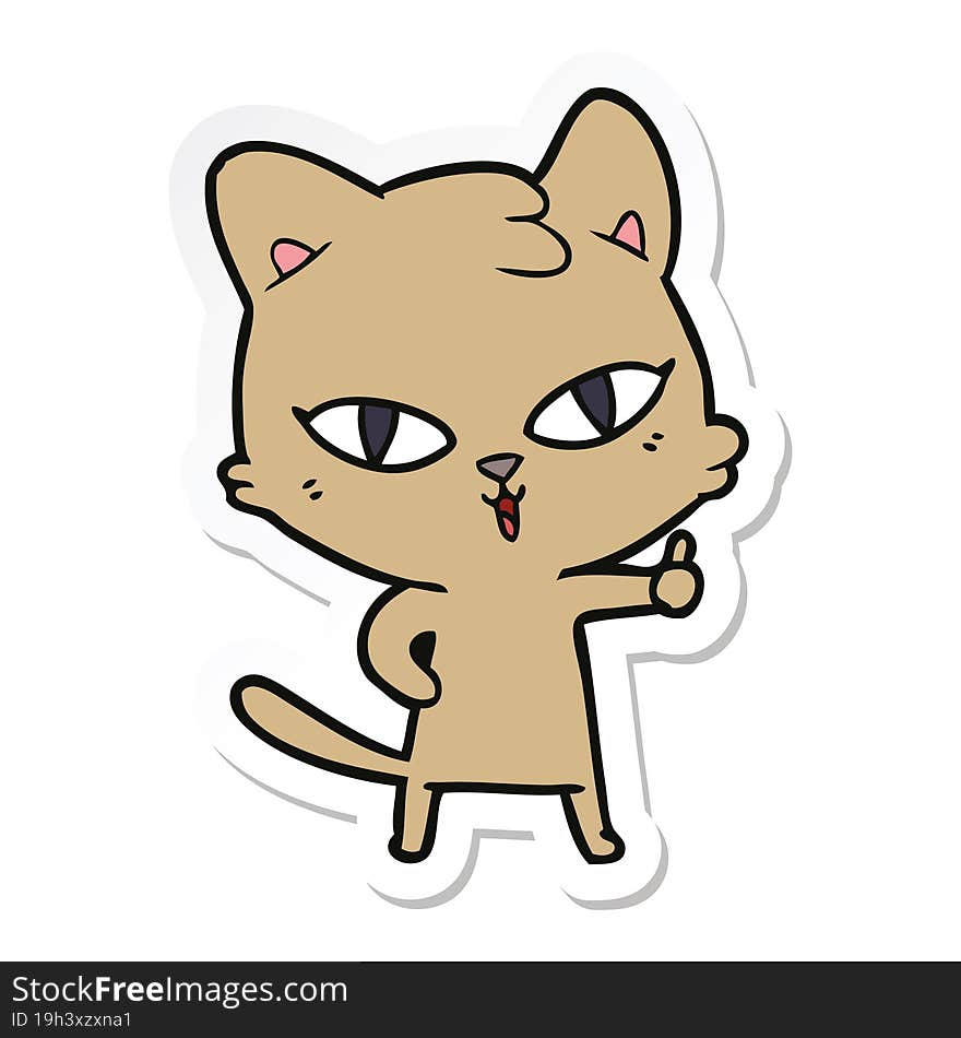 Sticker Of A Cartoon Cat