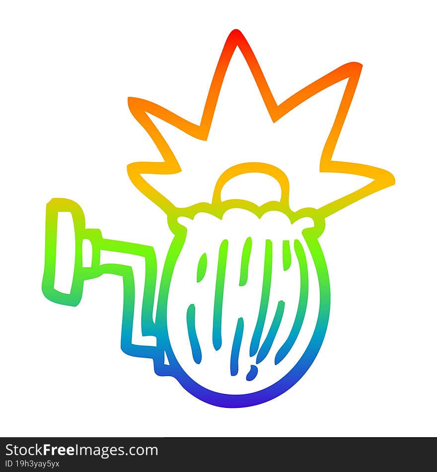 rainbow gradient line drawing of a cartoon house light