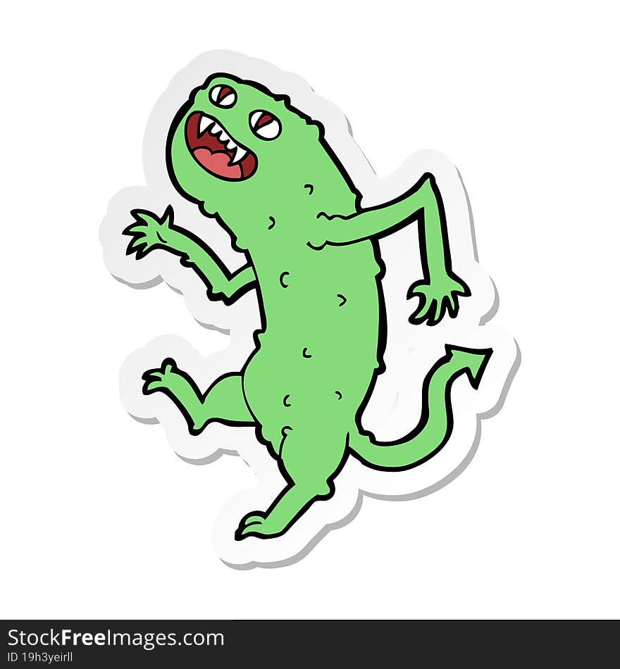 sticker of a cartoon monster