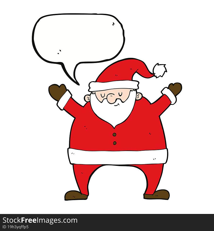 Cartoon Santa Claus With Speech Bubble