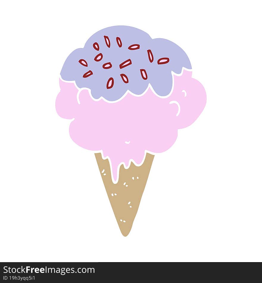 flat color style cartoon ice cream