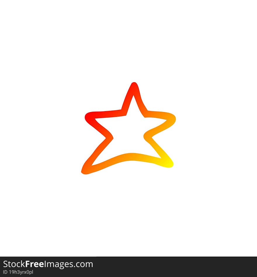 warm gradient line drawing cartoon star symbol