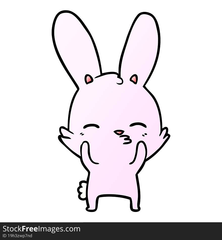 curious waving bunny cartoon. curious waving bunny cartoon