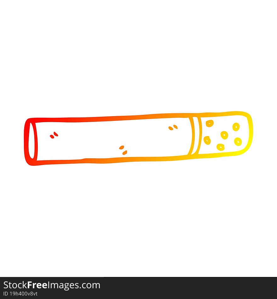 warm gradient line drawing cartoon cigarette