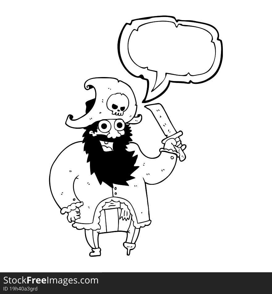 Speech Bubble Cartoon Pirate Captain