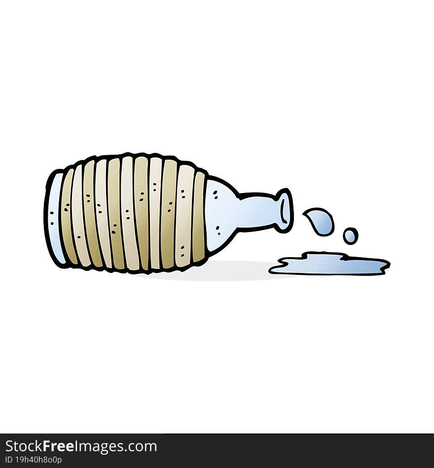 cartoon spilled bottle