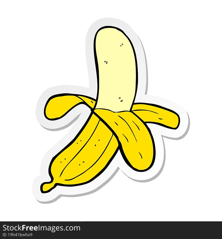 sticker of a cartoon banana