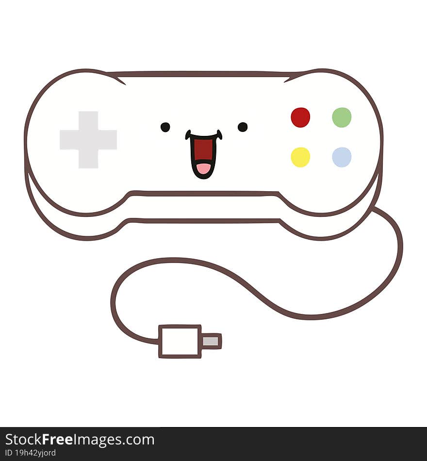 Flat Color Retro Cartoon Game Controller