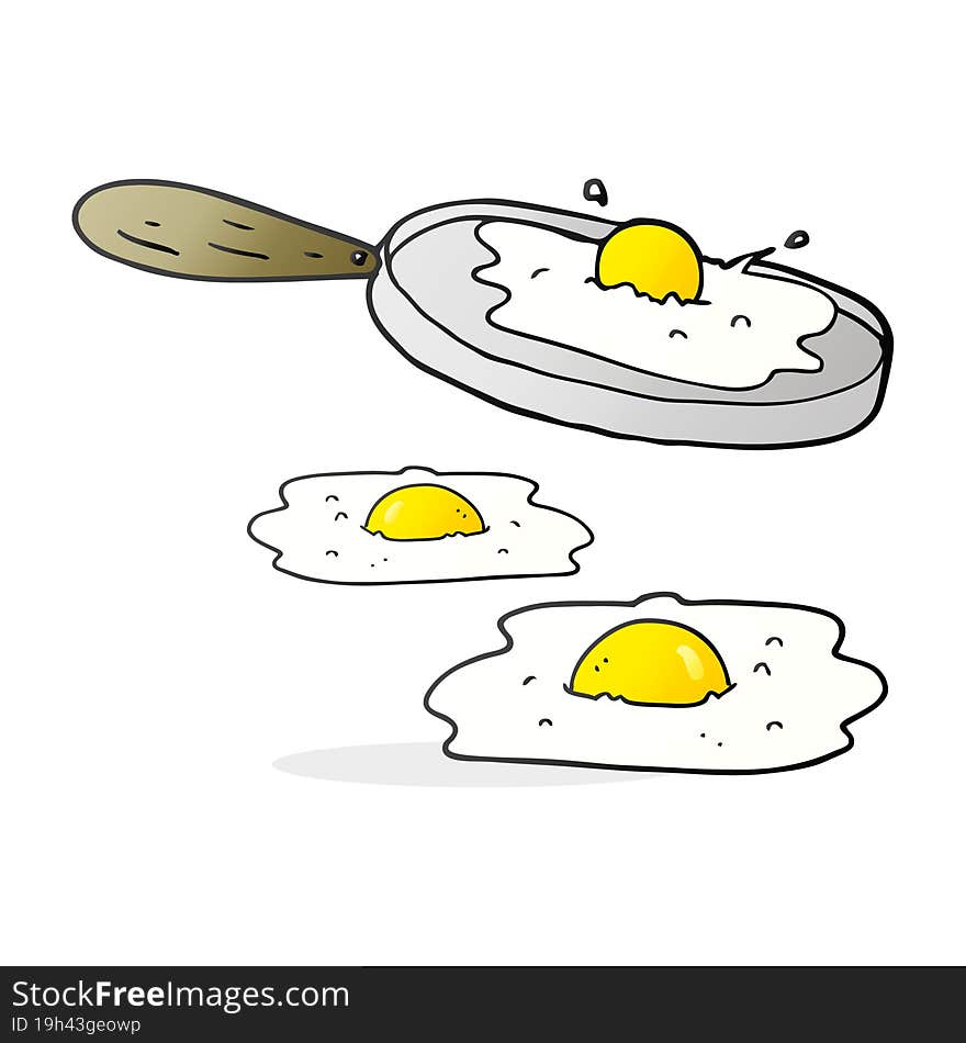 freehand drawn cartoon fried eggs