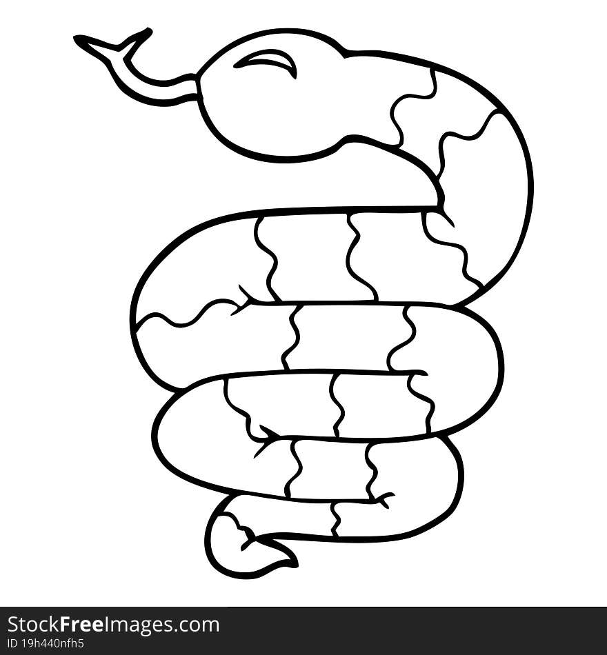 line drawing cartoon snake