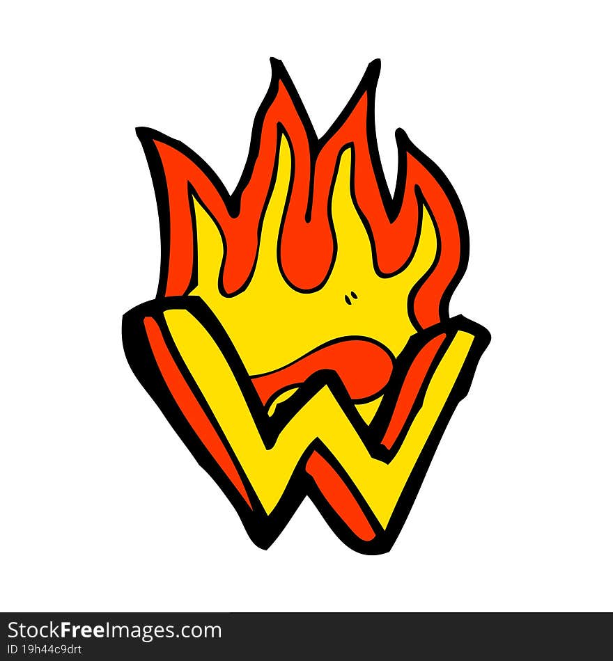 Cartoon Flaming Letter