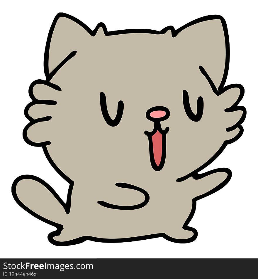 cartoon of a cute little pet cat. cartoon of a cute little pet cat