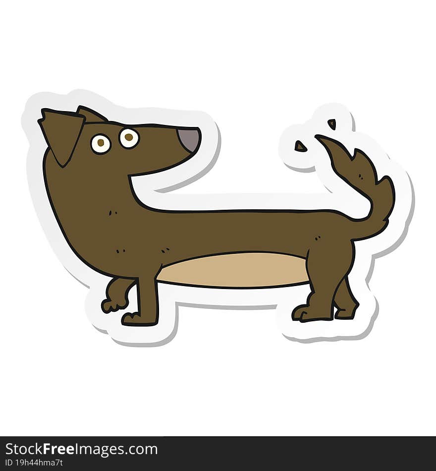 sticker of a cartoon dog