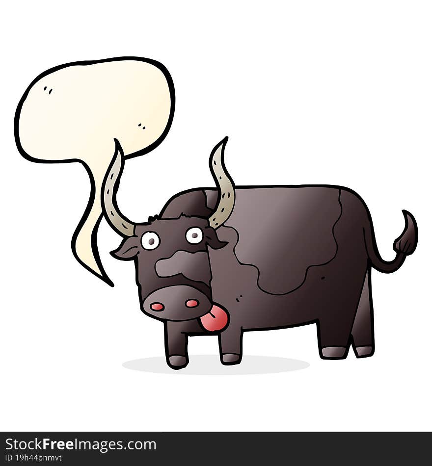 Cartoon Bull With Speech Bubble