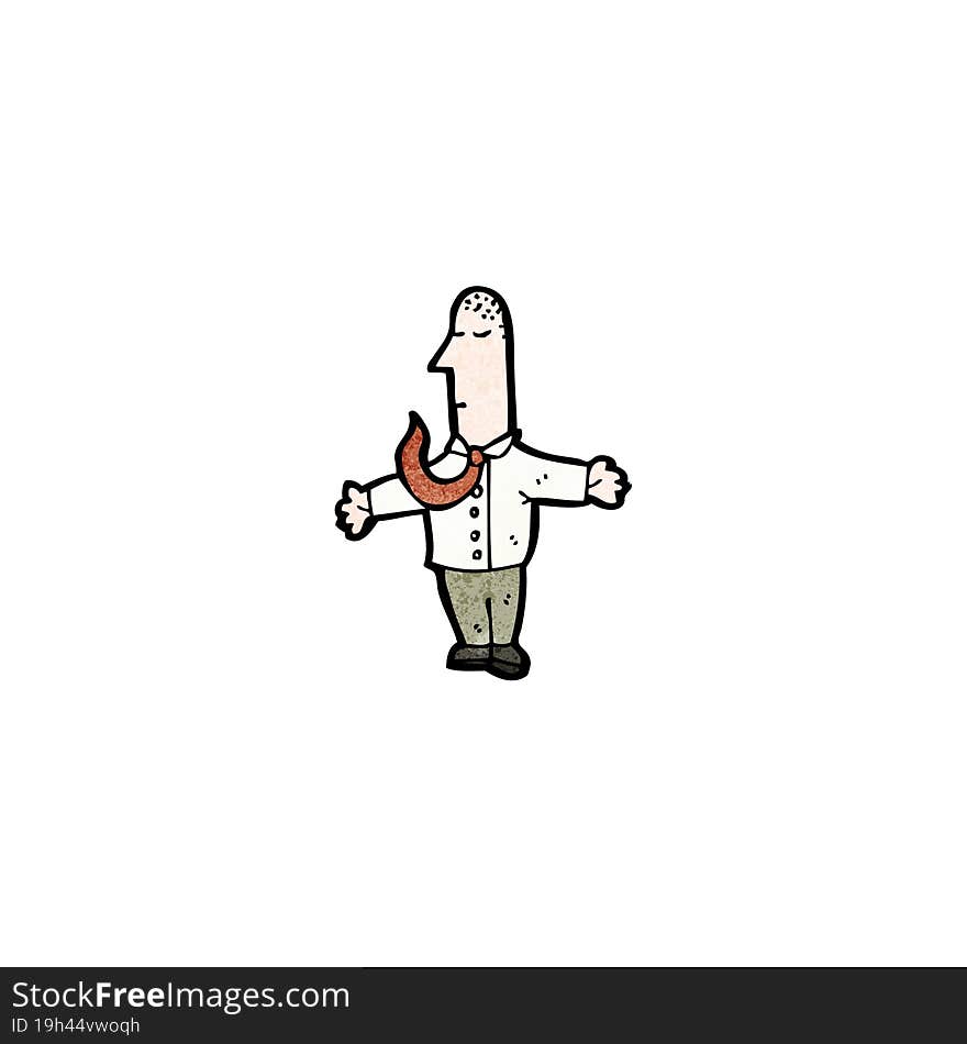 cartoon man with open arms