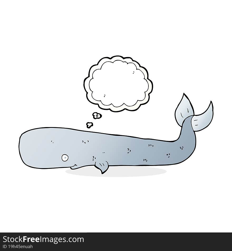 cartoon whale with thought bubble