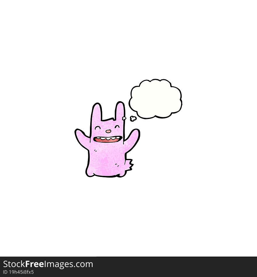 cartoon crazy pink rabbit