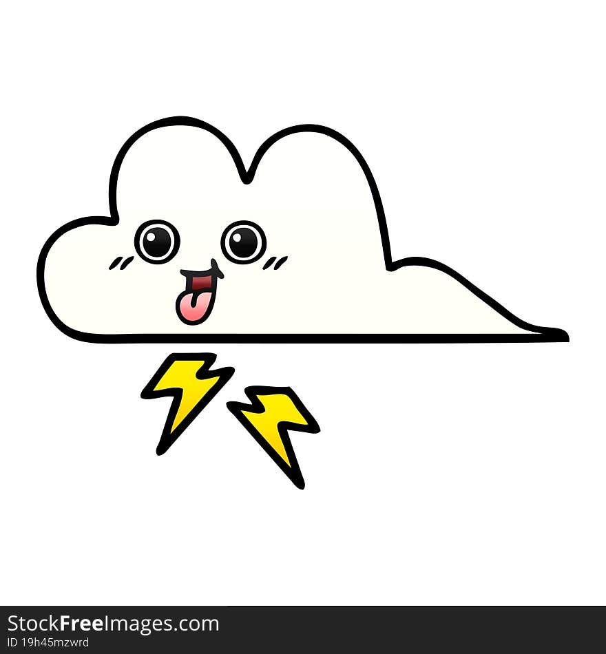 gradient shaded cartoon of a storm cloud