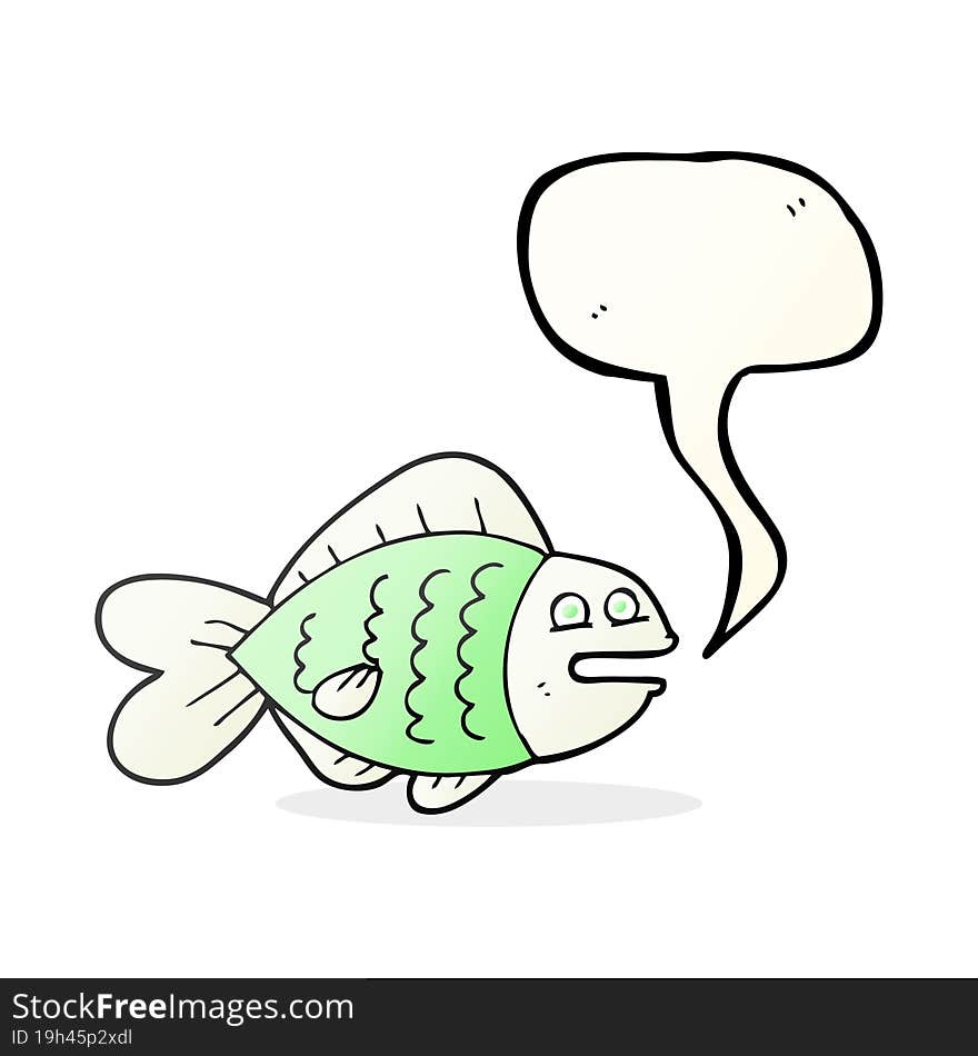 freehand drawn speech bubble cartoon funny fish