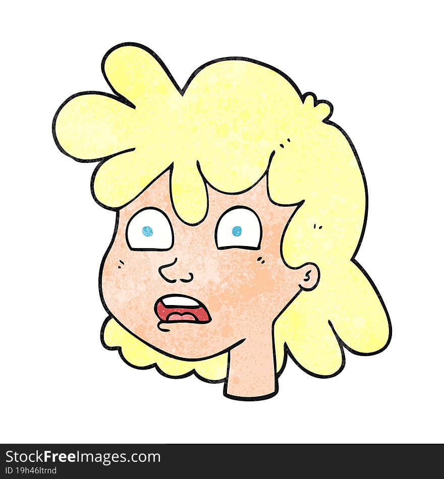 textured cartoon female face