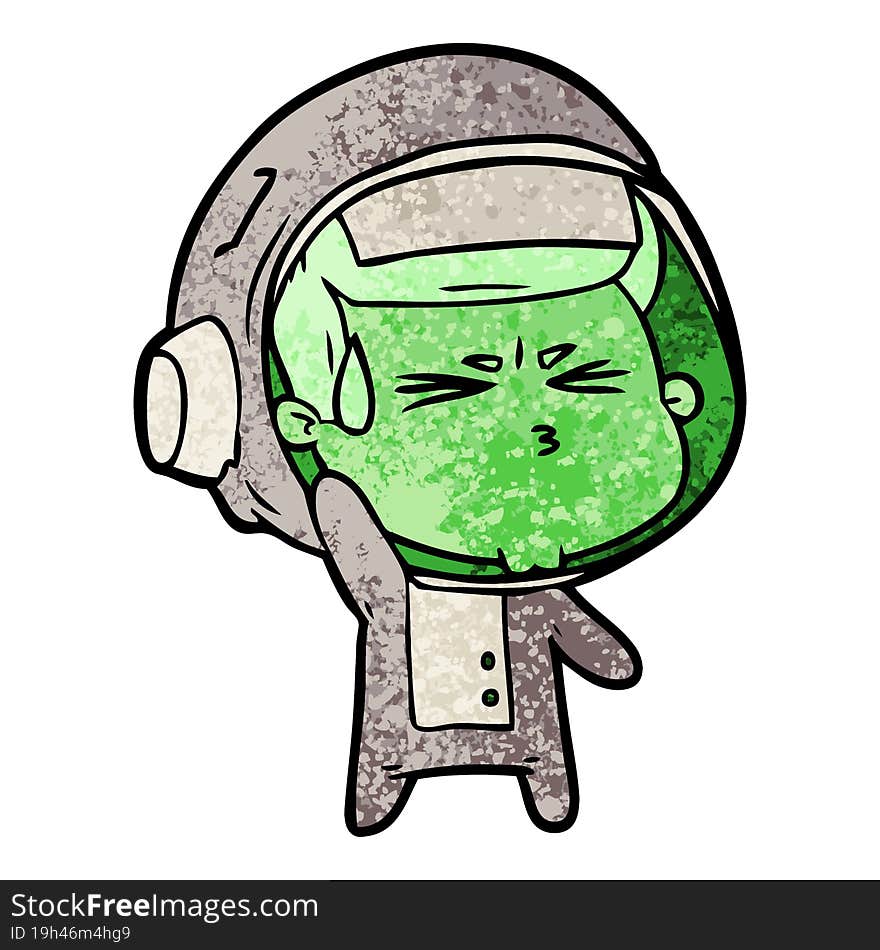 cartoon stressed astronaut. cartoon stressed astronaut