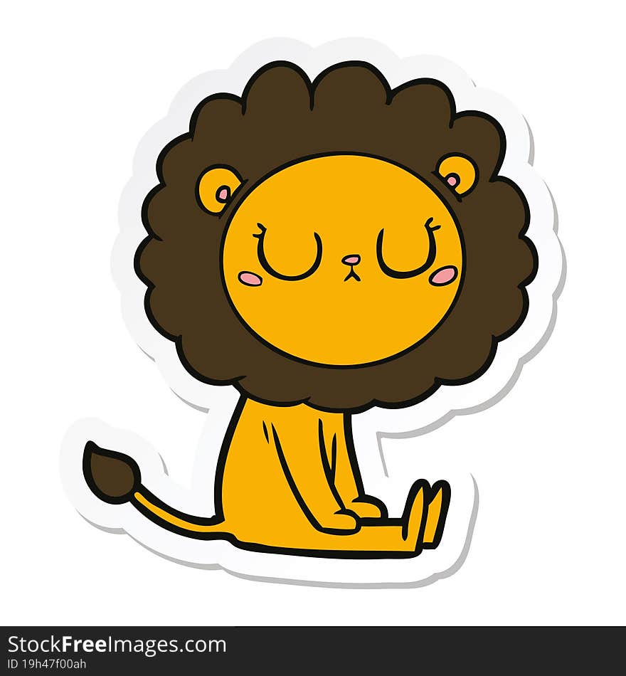 Sticker Of A Cartoon Lion