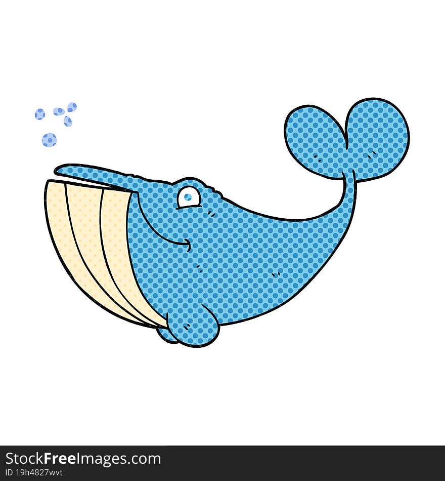 freehand drawn cartoon whale