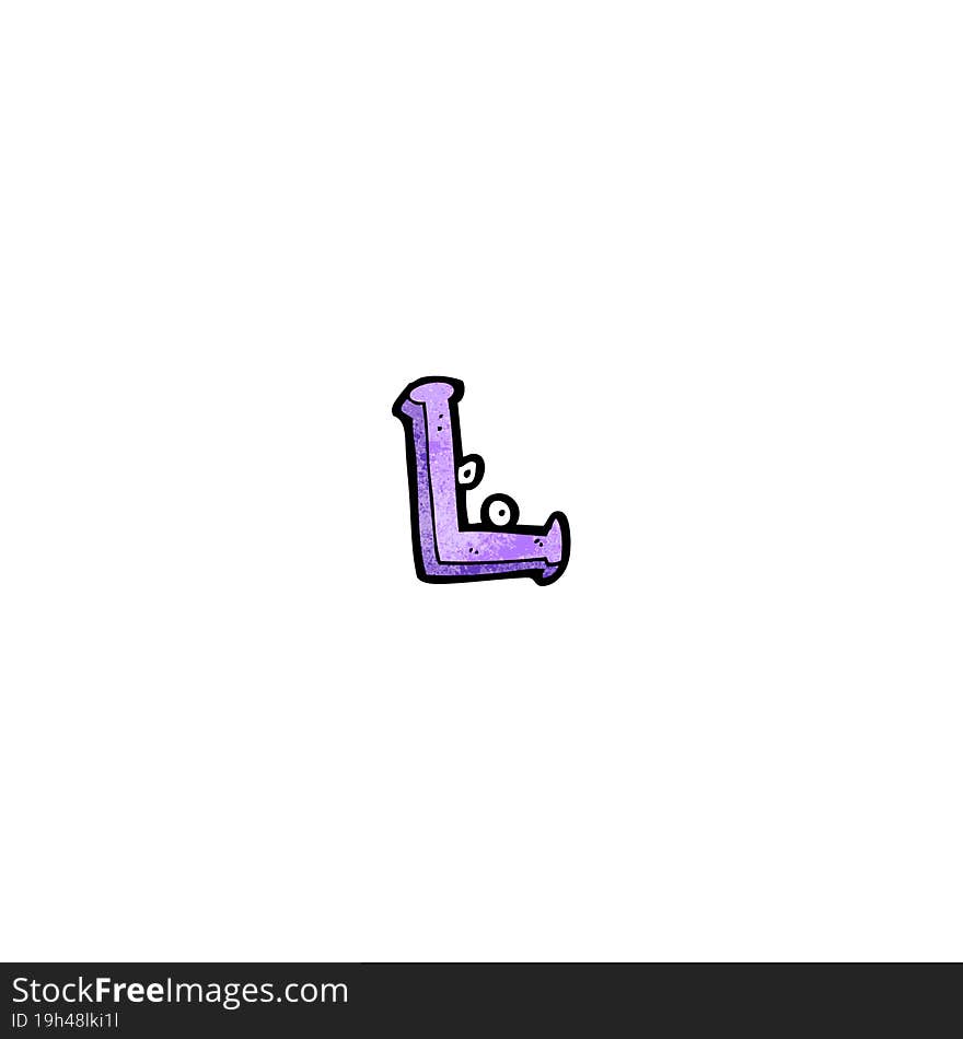 Cartoon Letter L With Eyes