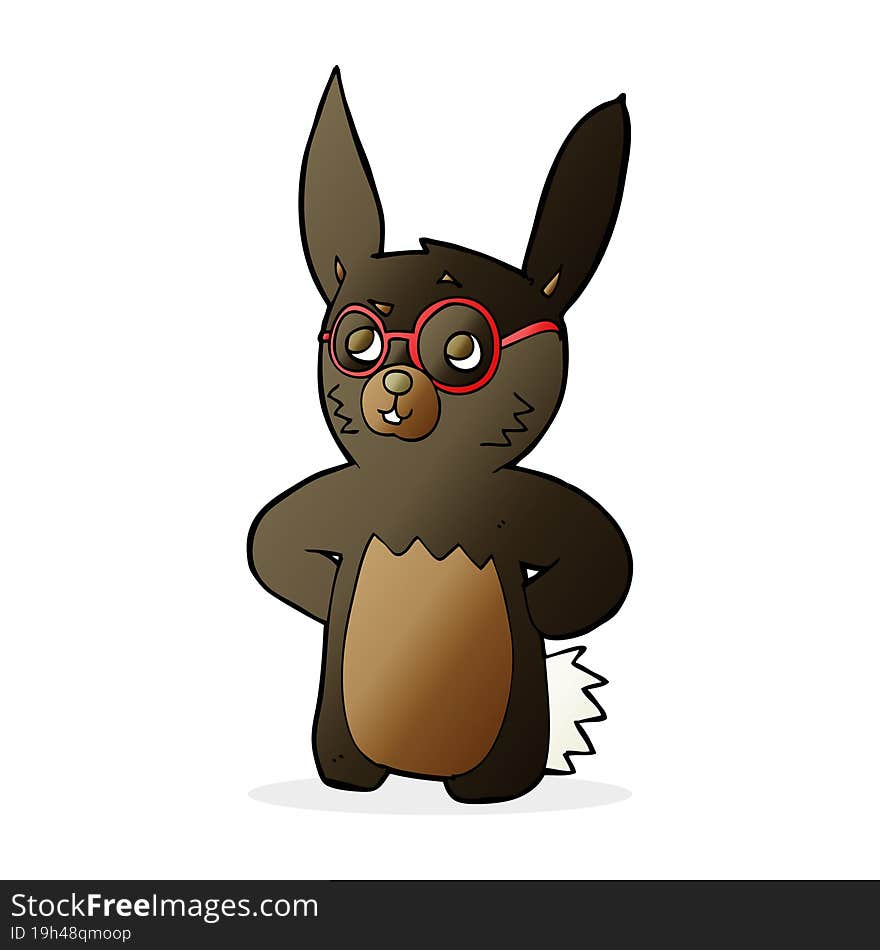 cartoon rabbit wearing spectacles