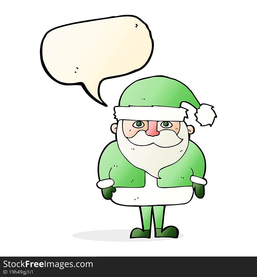 cartoon santa claus with speech bubble