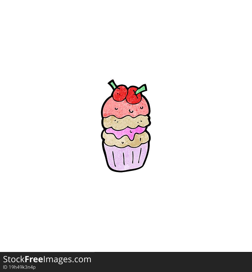 cartoon giant cupcake