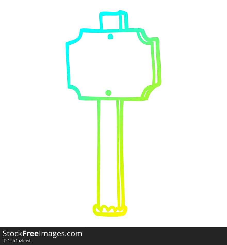 cold gradient line drawing cartoon sign post