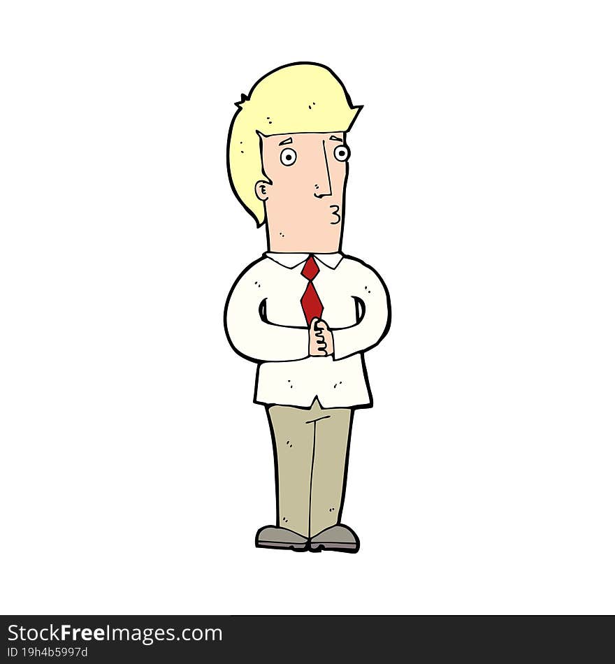 cartoon nervous man