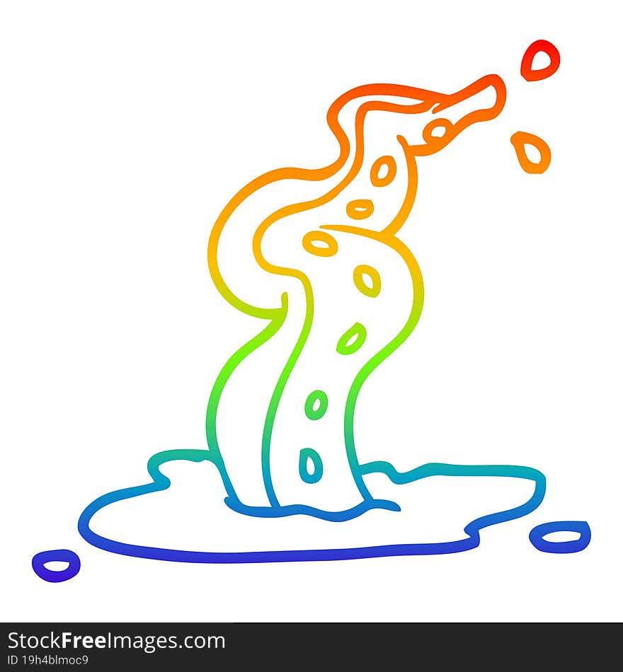 rainbow gradient line drawing cartoon spooky tentacle