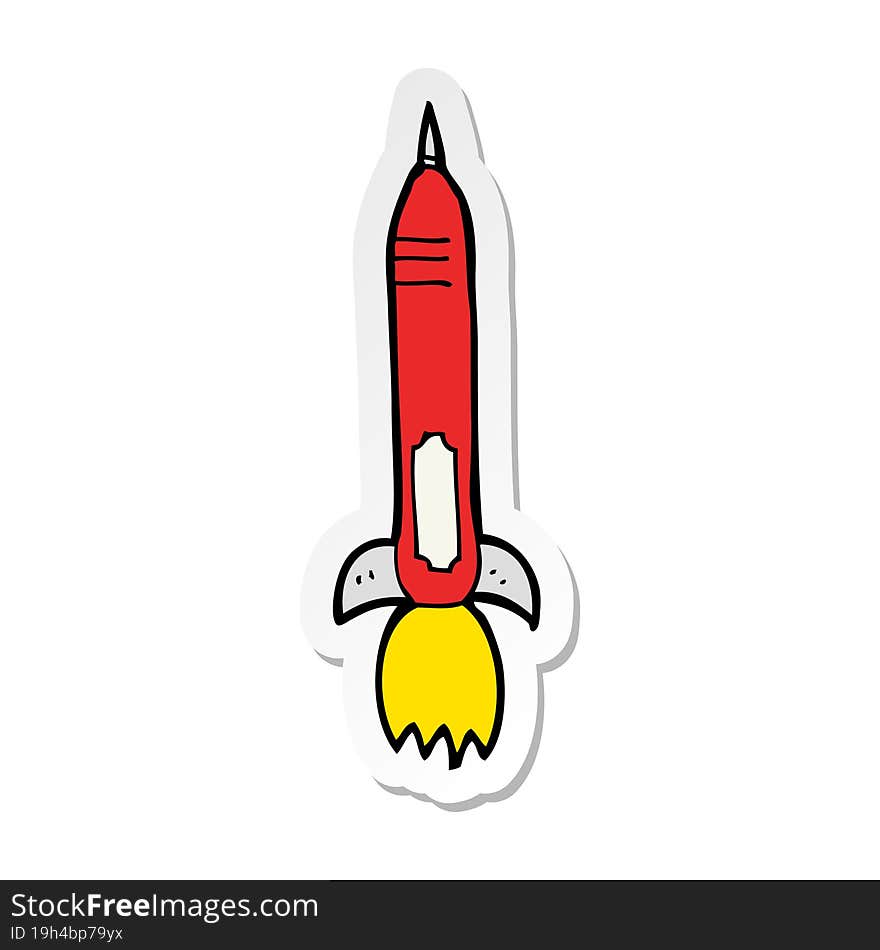 sticker of a cartoon missile