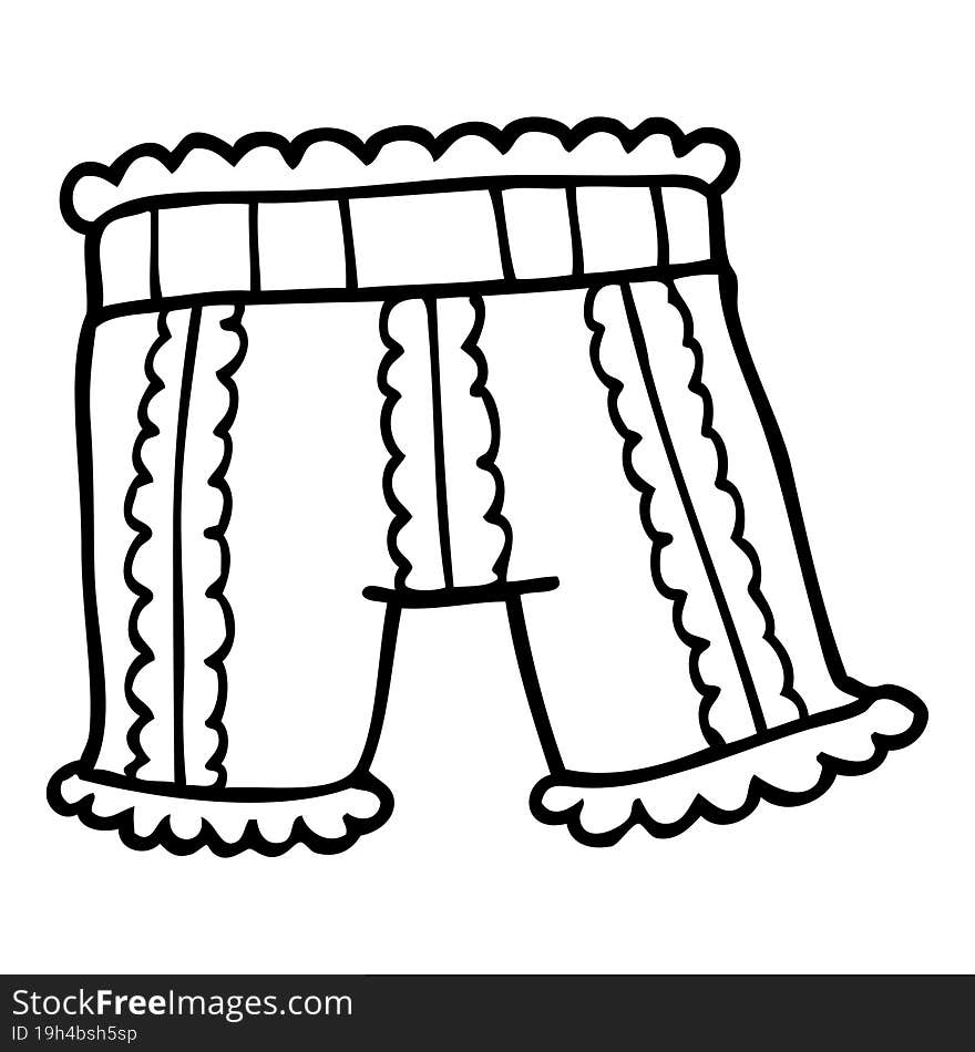 line drawing cartoon underwear