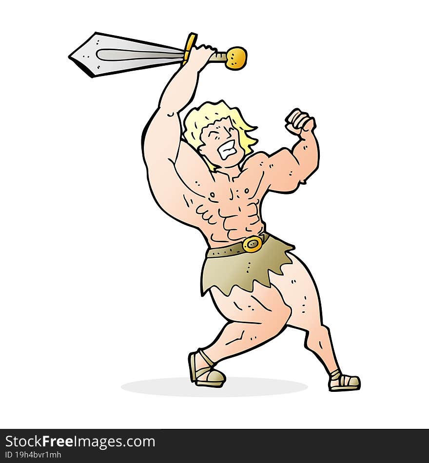 cartoon barbarian hero