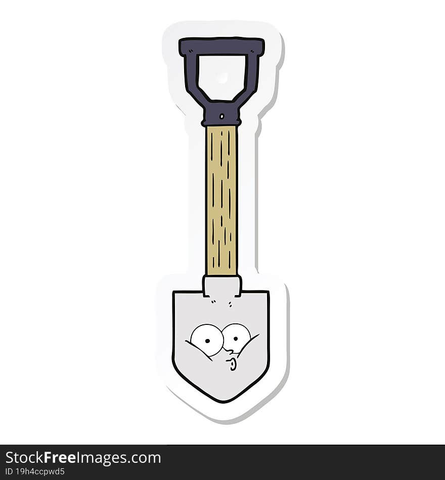 sticker of a cartoon shovel