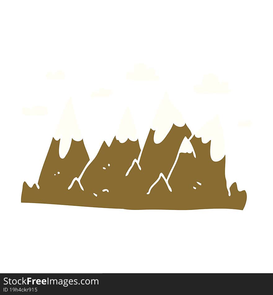 cartoon doodle mountain range