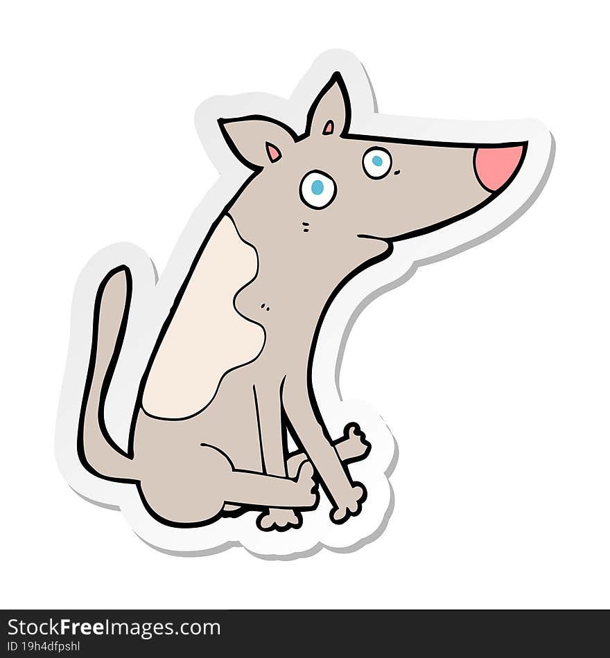 sticker of a cartoon dog