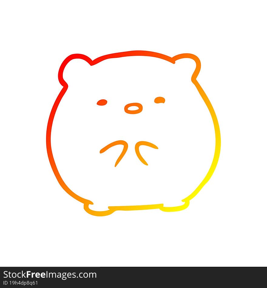 Warm Gradient Line Drawing Cute Polar Bear