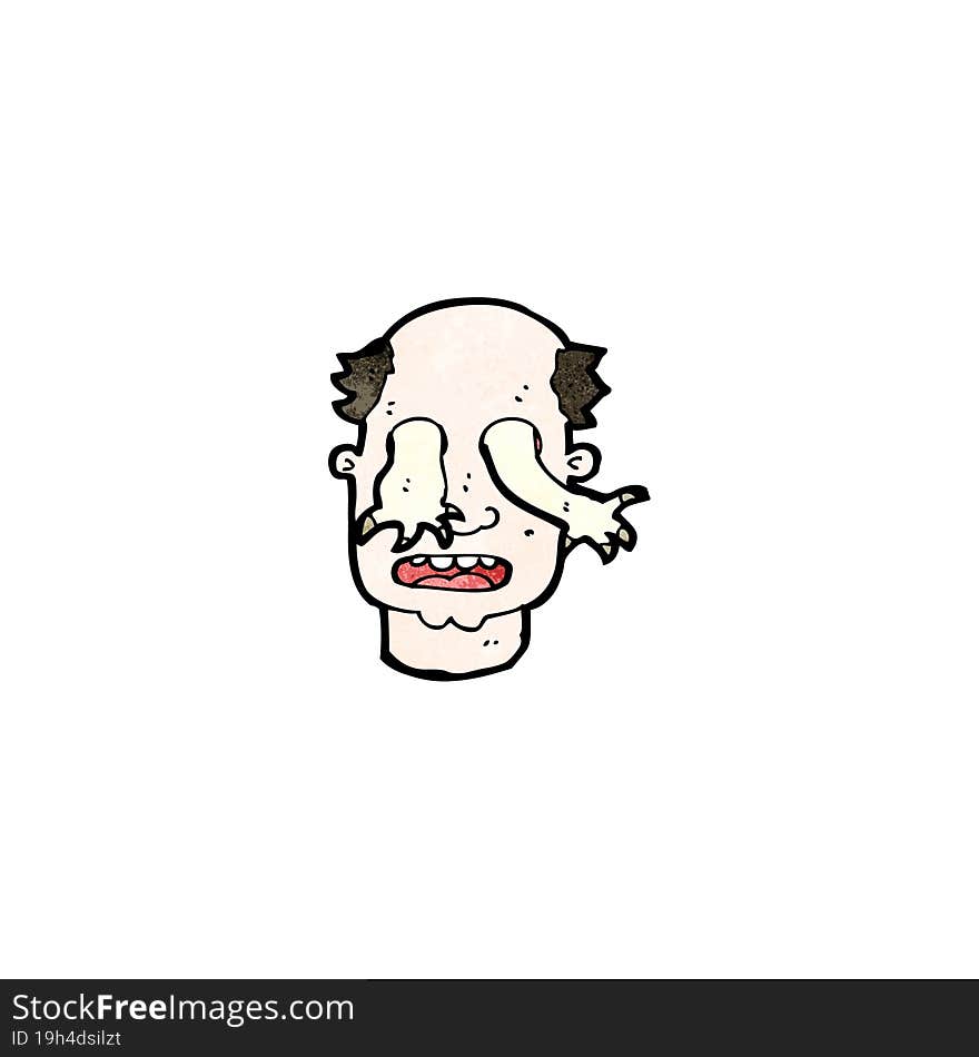 Cartoon Man Possessed By Ghosts