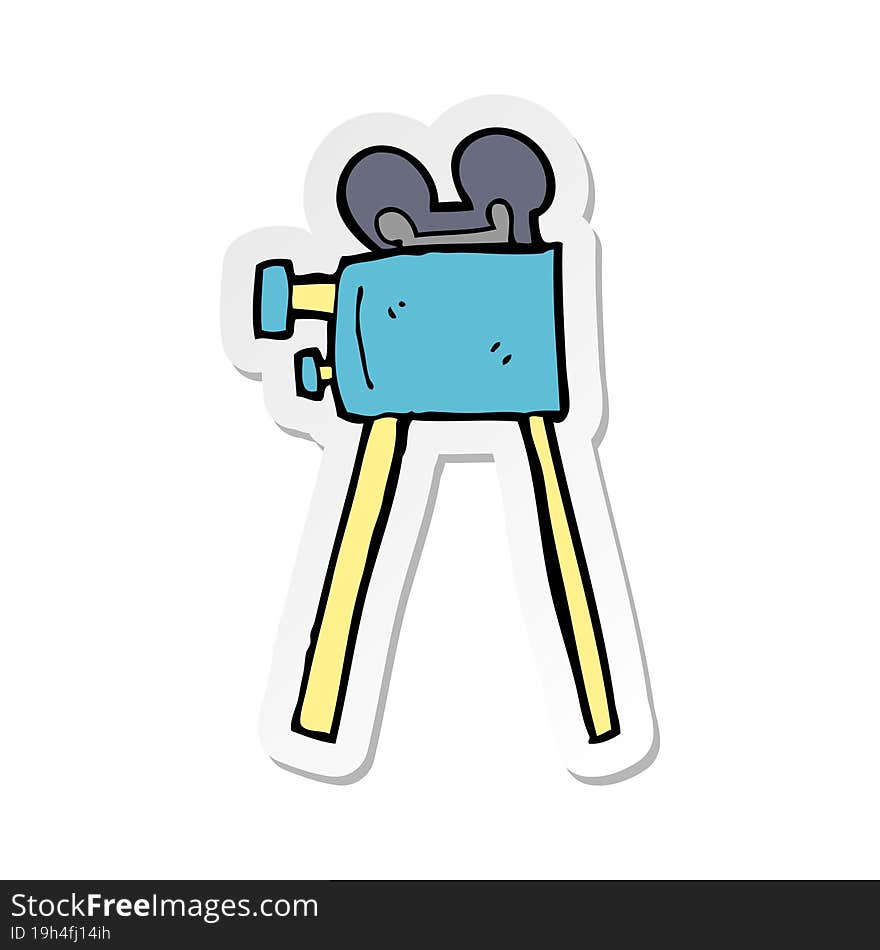 sticker of a cartoon movie camera